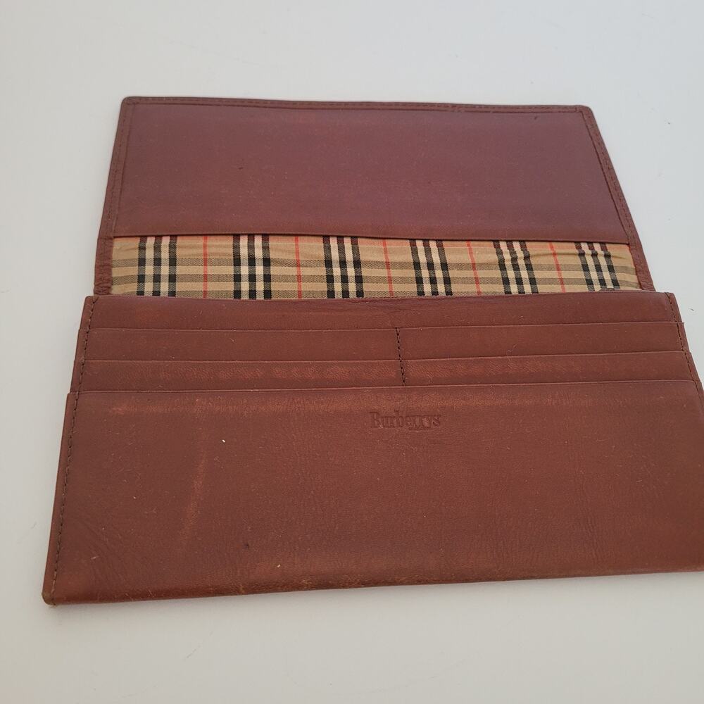 Burberry Leather Wallet Brown Clutch Logo Large Nova Designer Vintage Slim - Picture 3 of 14